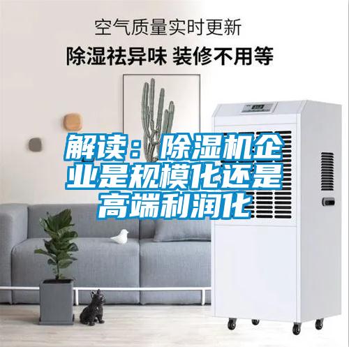 解讀：除濕機(jī)企業(yè)是規(guī)?；€是高端利潤(rùn)化