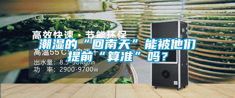 潮濕的“回南天”能被他們提前“算準(zhǔn)”嗎？