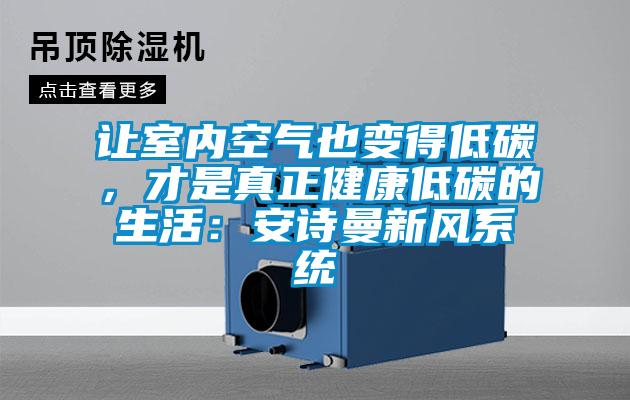 讓室內(nèi)空氣也變得低碳，才是真正健康低碳的生活：安詩(shī)曼新風(fēng)系統(tǒng)