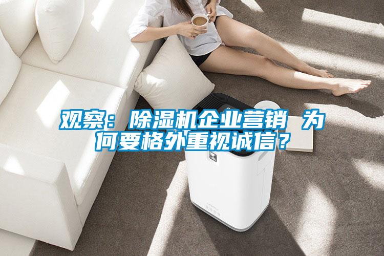 觀察：除濕機(jī)企業(yè)營(yíng)銷 為何要格外重視誠(chéng)信？