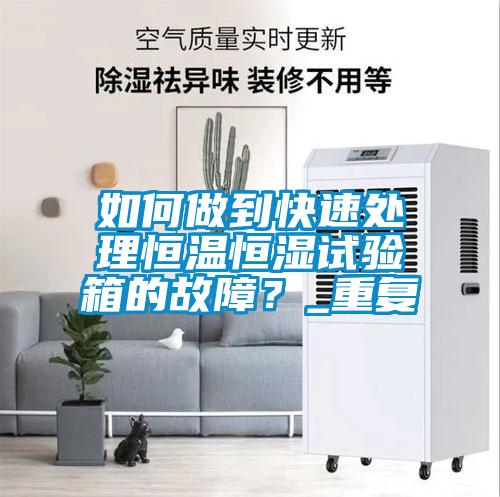 如何做到快速處理恒溫恒濕試驗箱的故障？_重復