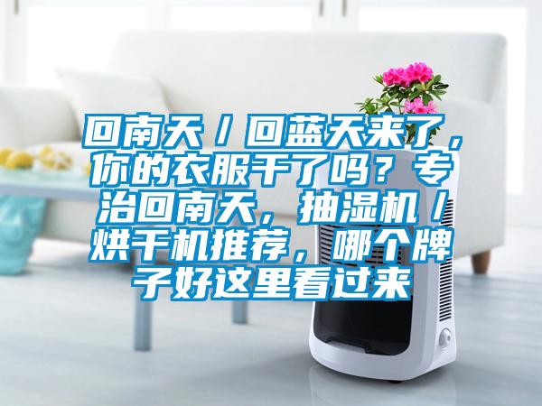 回南天／回藍(lán)天來了，你的衣服干了嗎？專治回南天，抽濕機(jī)／烘干機(jī)推薦，哪個(gè)牌子好這里看過來
