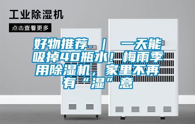 好物推薦 ｜ 一天能吸掉40瓶水！梅雨季用除濕機，家里不再有“濕”意