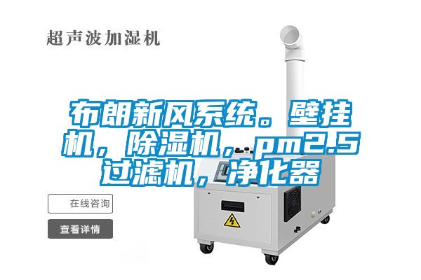 布朗新風(fēng)系統(tǒng)。壁掛機(jī)，除濕機(jī)，pm2.5過(guò)濾機(jī)，凈化器