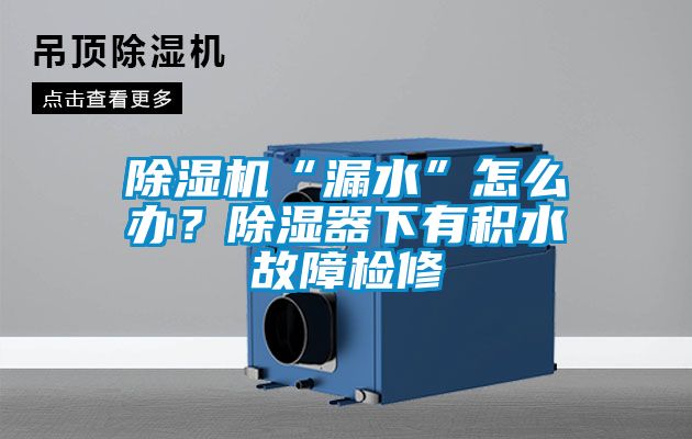 除濕機“漏水”怎么辦？除濕器下有積水故障檢修